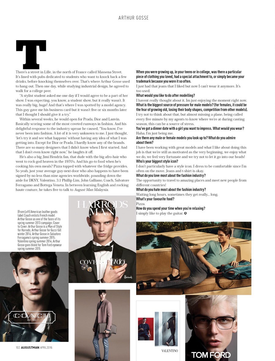 AUGUST MAN MALAYSIA: Arthur Gosse by Anthony Meyer - Image Amplified