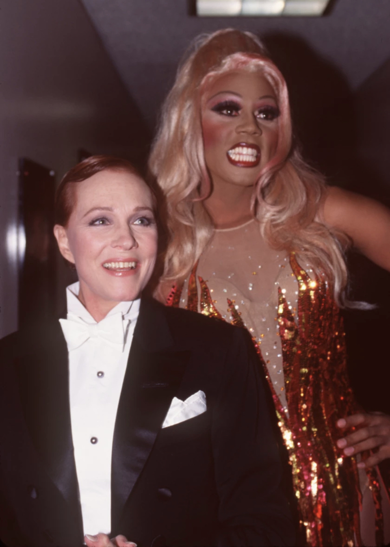 RuPaul with Julie Andrews at the Commitment to Life AIDS benefit in 1995. Photo Russ Einhorn, For The Times