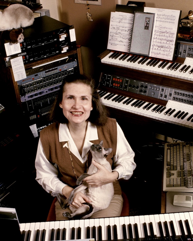 Wendy Carlos in her home studio, 1988. Photo Ebet Roberts, Getty Images